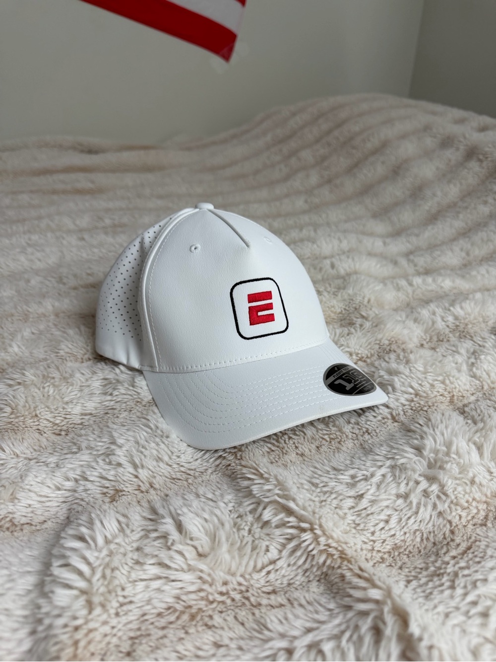 RHONE White Cap with Red Logo